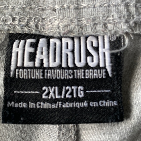 Headrush Fortune Favours The Brave Men's Gray Athletic Gym Shorts Size 2XL - Picture 2 of 14